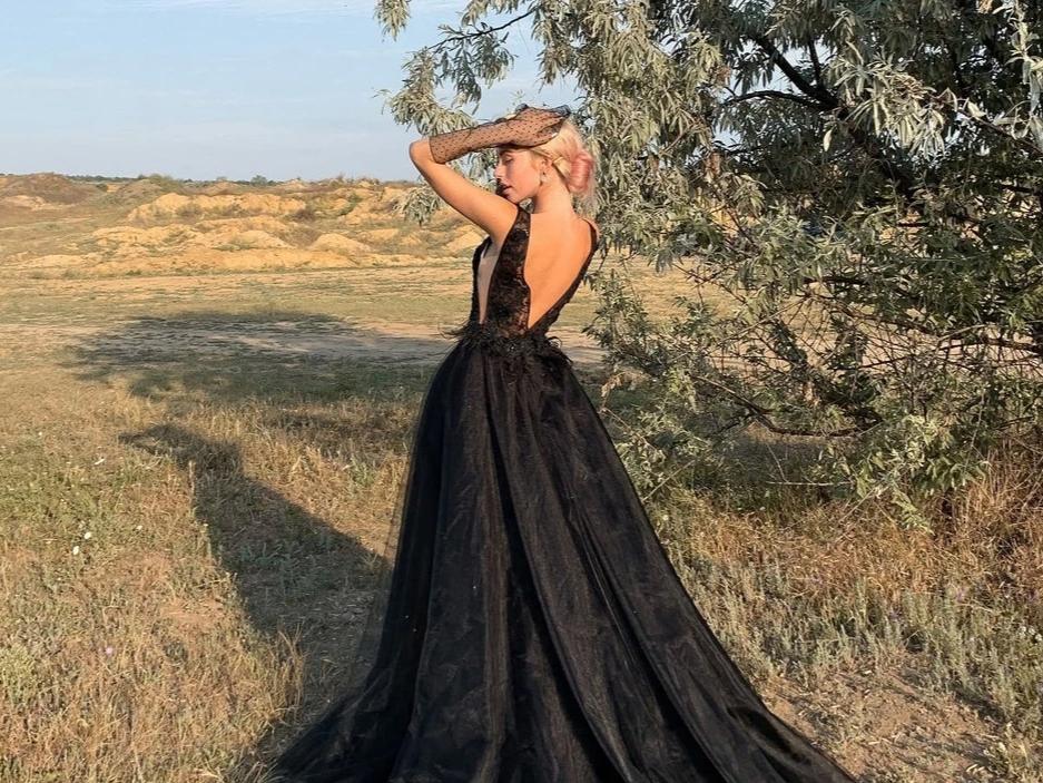 sexy black wedding dress